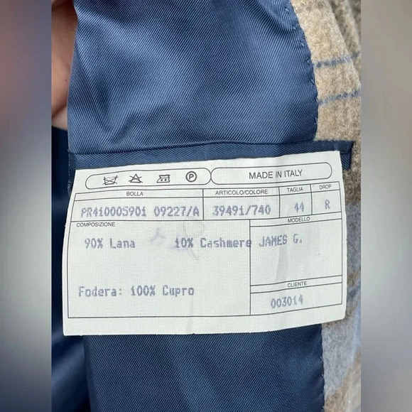 Gianluca Isaia Sport Coat, Cashmere + Wool plaid size 44R - Picture 16 of 16